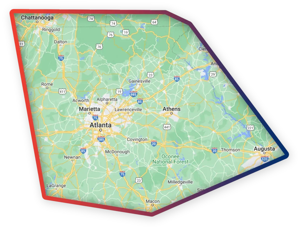 Atlanta service area map Jaco Contracting